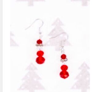 Red snowman earrings